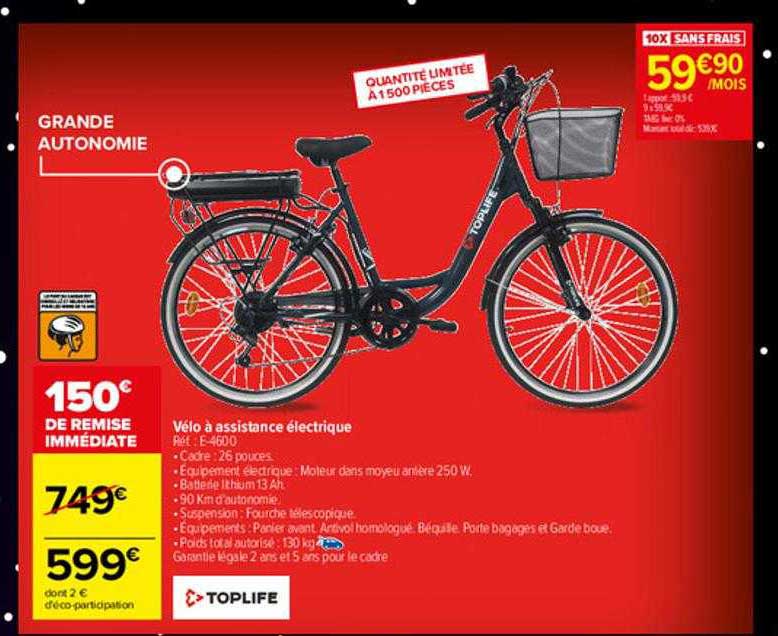 vélo à assistance électrique toplife