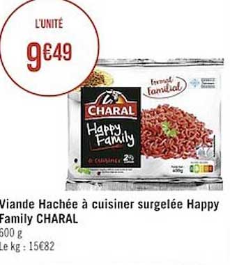 viande hachée à cuisiner surgelée happy familly charal