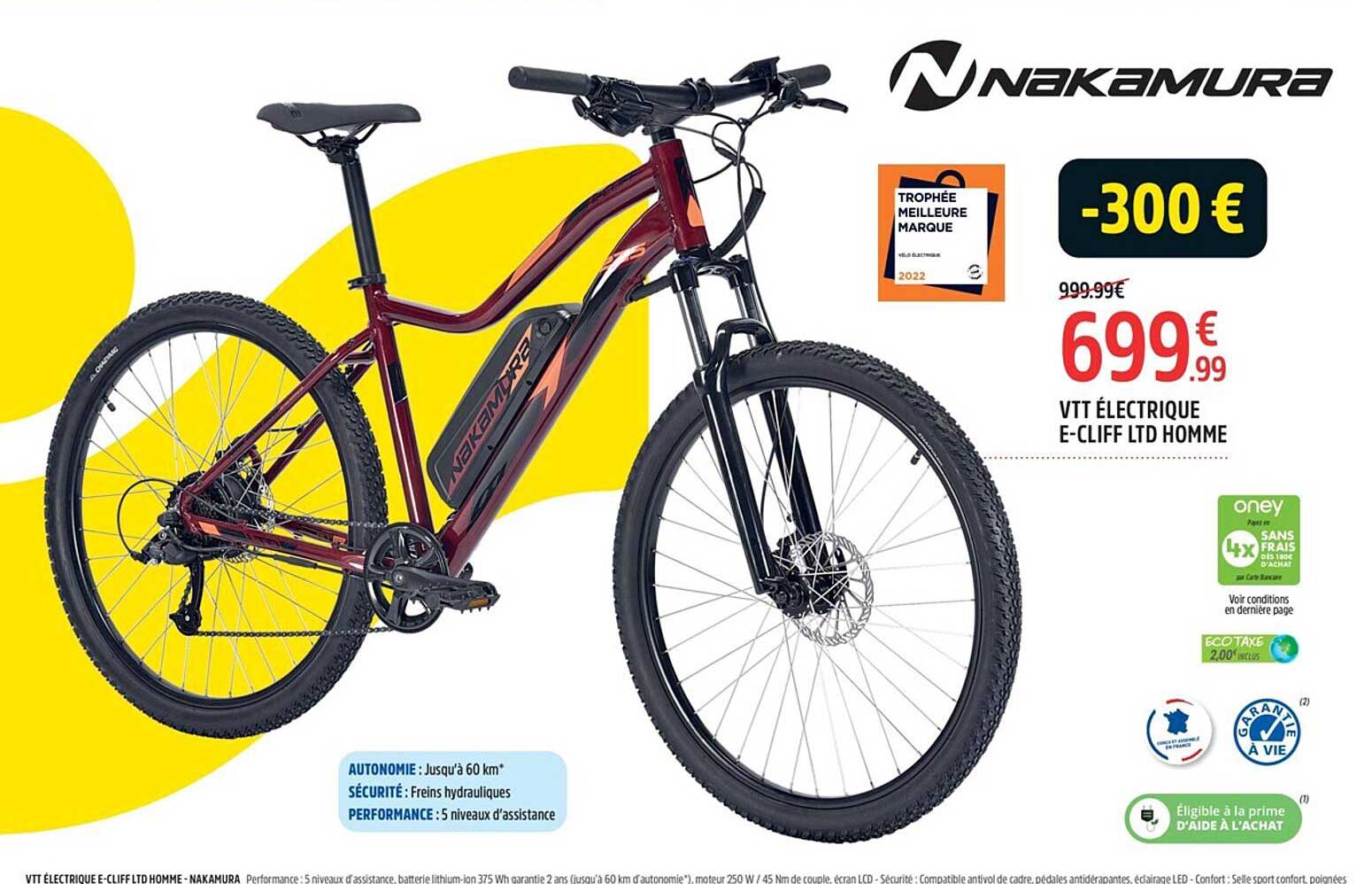 vtt électrique e-cliff ltd homme nakamura