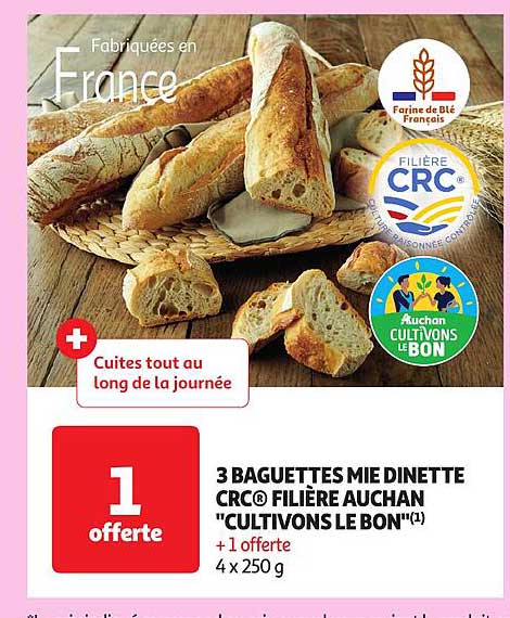3 baguettes mie dinette crc filière auchan "cultivons le bon"