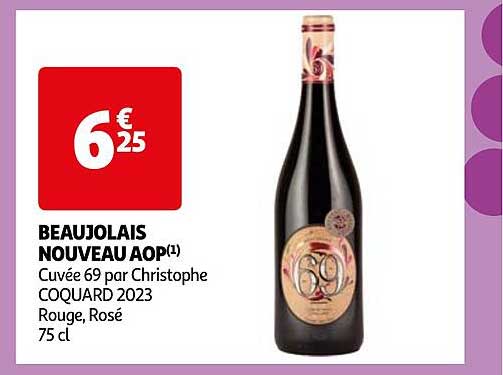 beaujolais nouveau aop cuvée 69 par christophe coquard 2023