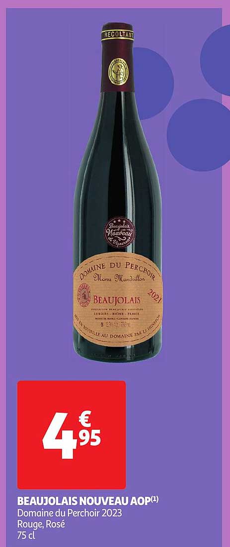 beaujolais nouveau aop domaine du perchoir 2023