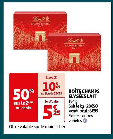 boîte champs élysées lait