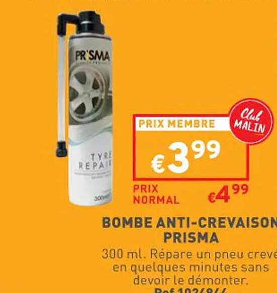 bombe anti-crevaison prisma