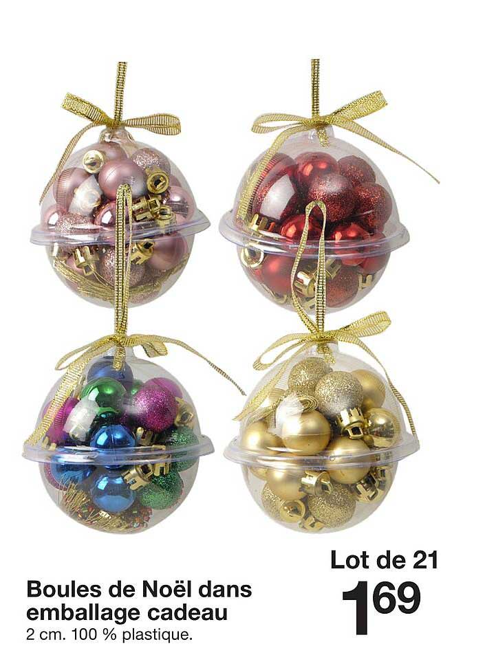 boules de noël dans emballage cadeau