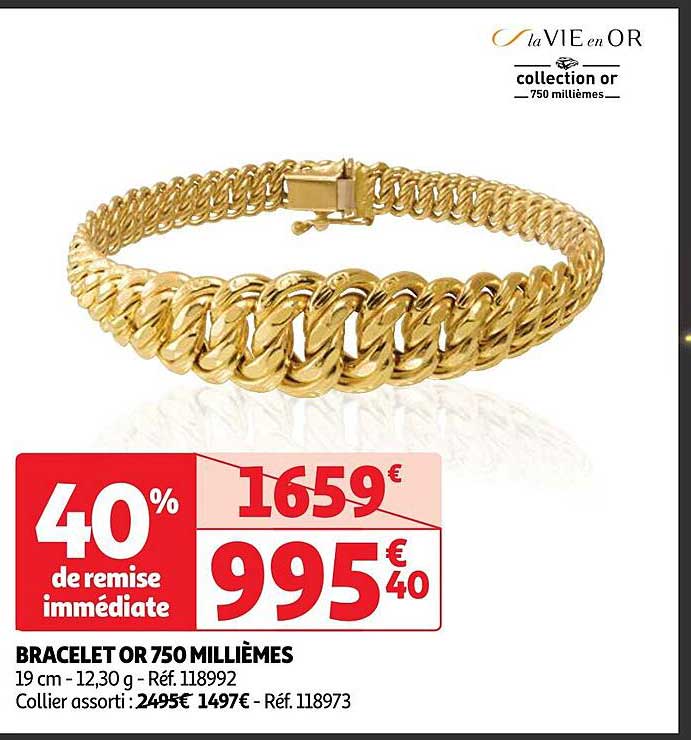 bracelet or 750 millièmes