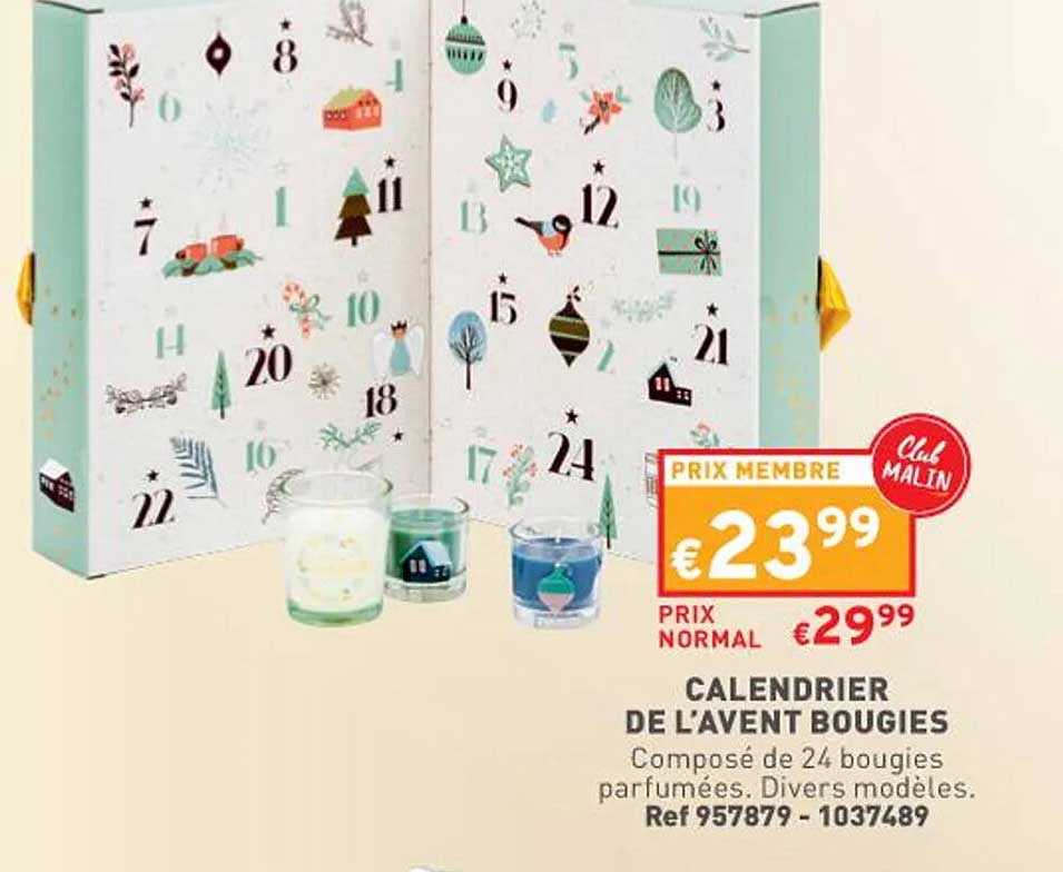 calendrier de l'avent bougies