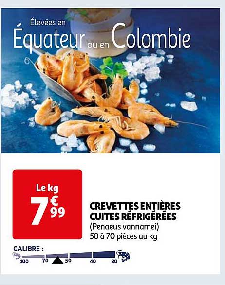 Crevettes Entières Cuites Réfrigérées
