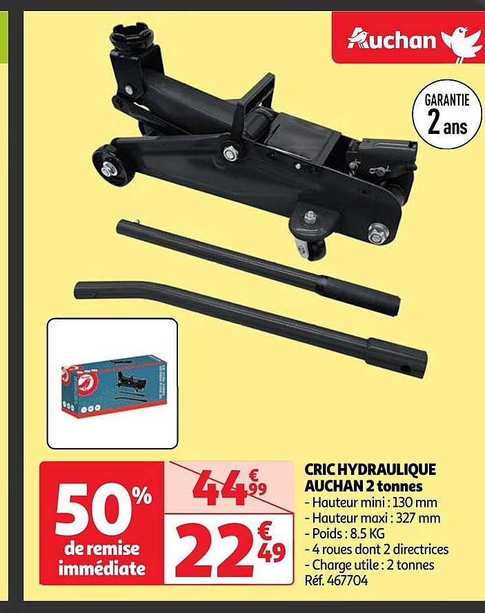 cric hydraulique auchan 2 tonnes