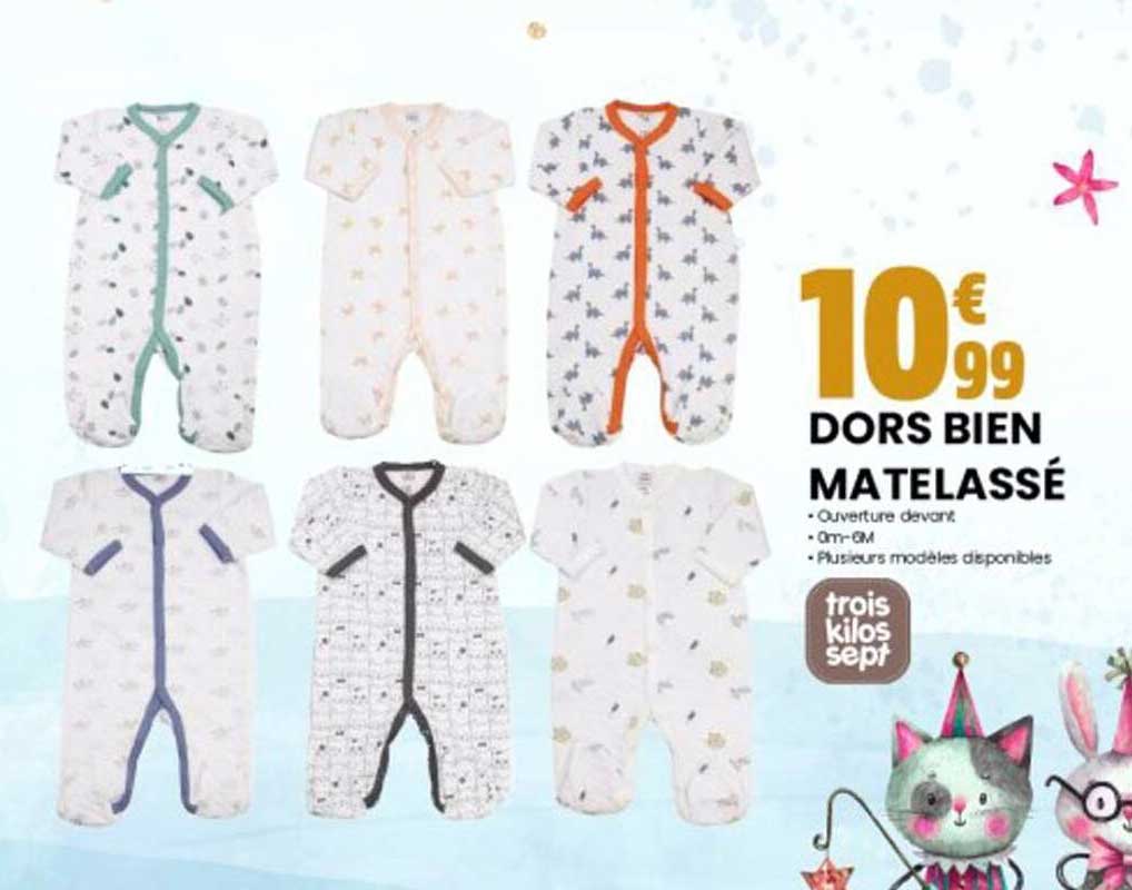 dors bien matelassé trois kilos sept