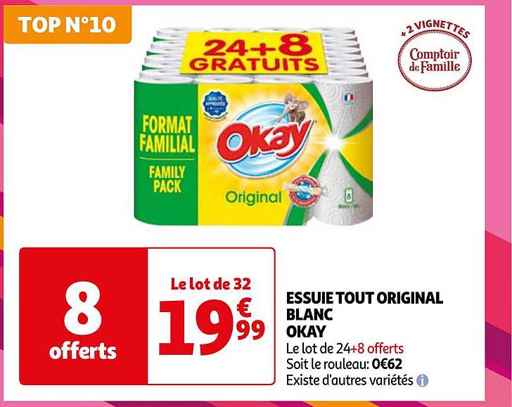 essuie tout original blanc okay