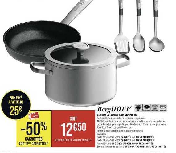 gamme de poêles led graphite berg hoff