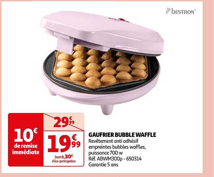 gaufrier bubble waffle bestron