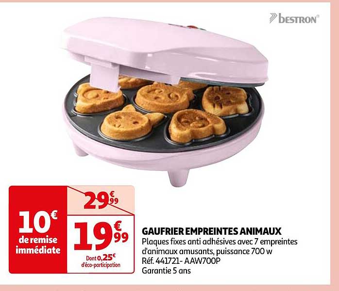 gaufrier empreintes animaux bestron