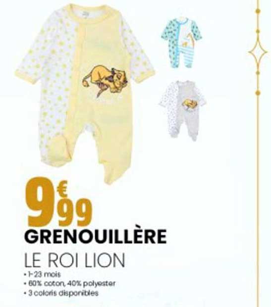 grenouillère le roi lion