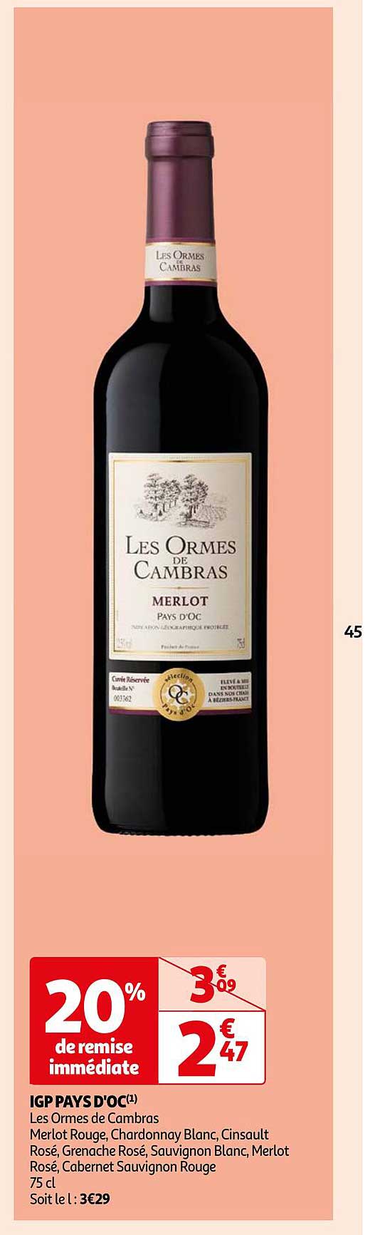 igp pays d'oc les ormes de cambras