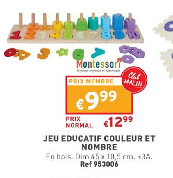 jeu éducatif couleur et nombre