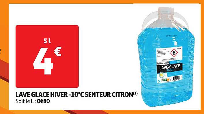 lave glace hiver -10°c senteur citron