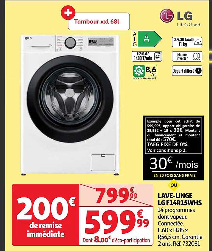 lave-linge lg f14r15whs