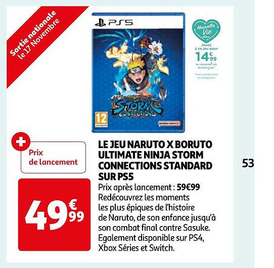 le jeu naruto x boruto ultimate ninja storm connections standard sur ps5