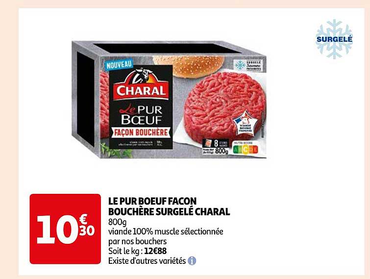 le pur bœuf façon bouchère surgelé charal