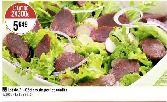 lot de 2 - gésier de poulet confits