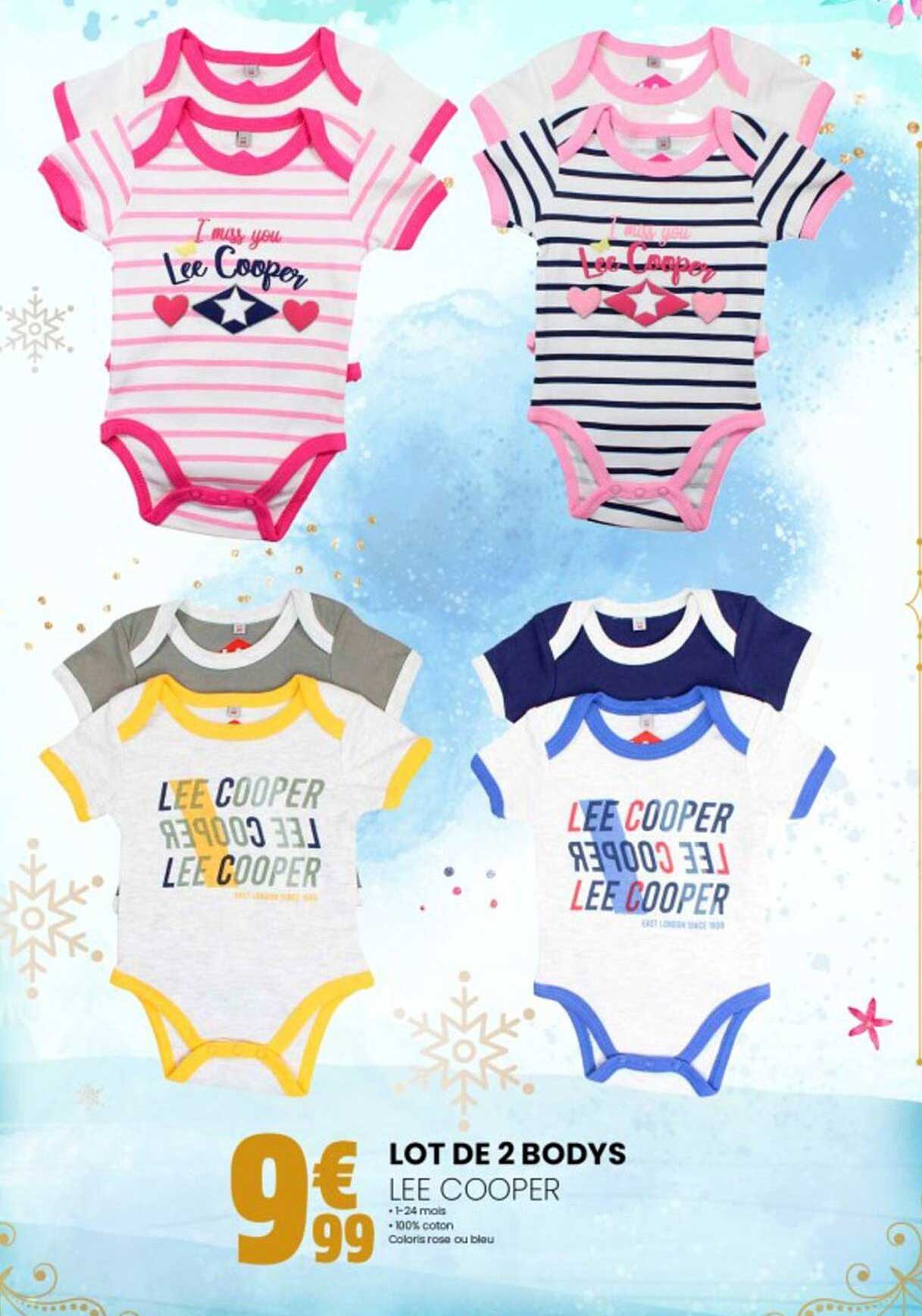 lot de 2 bodys lee cooper