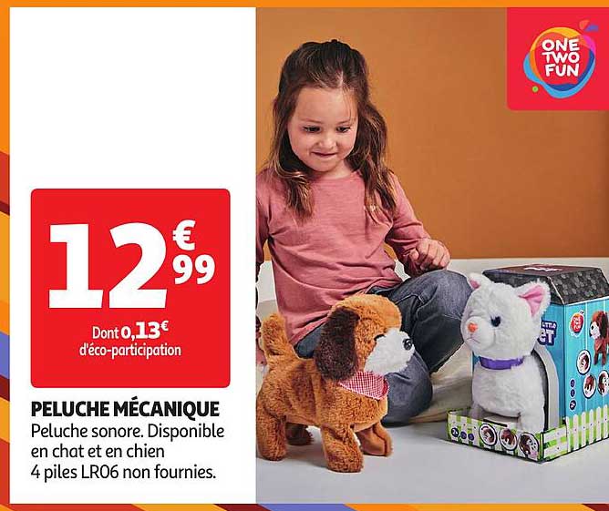 peluche mécanique one two fun