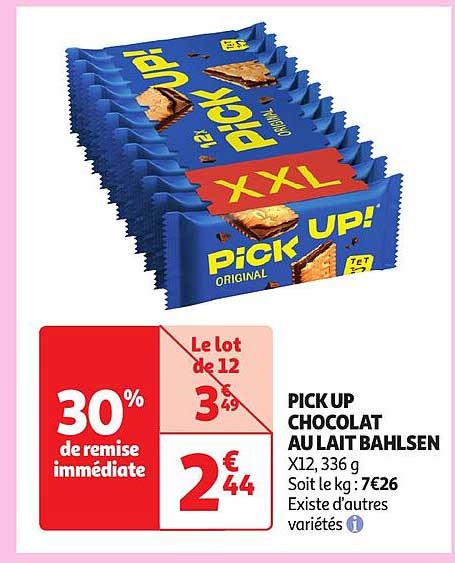 pick up chocolat au lait bahlsen