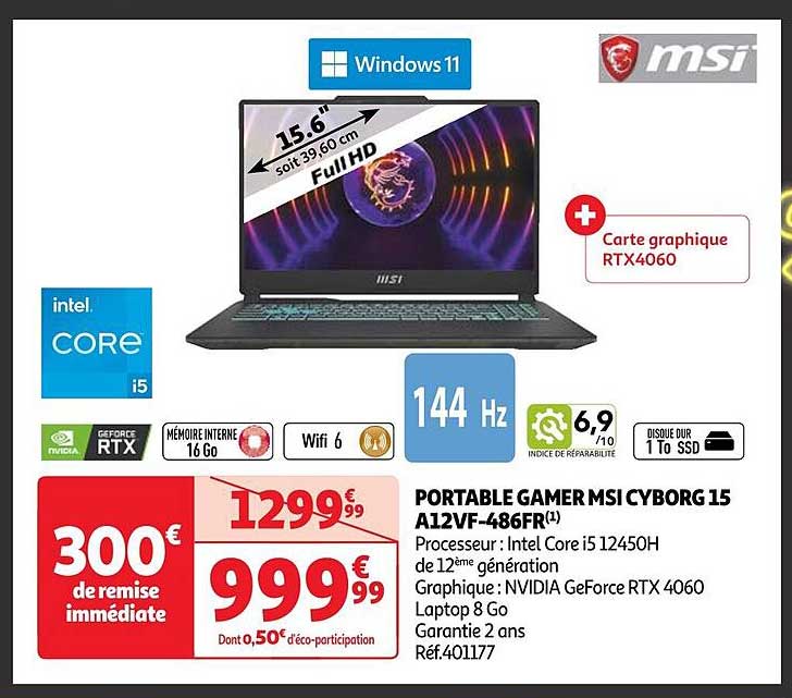 portable gamer msi cyborg 15 a12vf-486fr