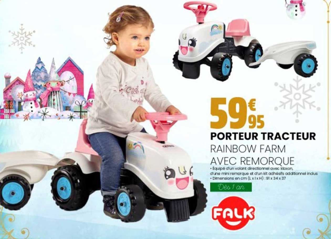 Porteur Tracteur Rainbow Farm Avec Remorque