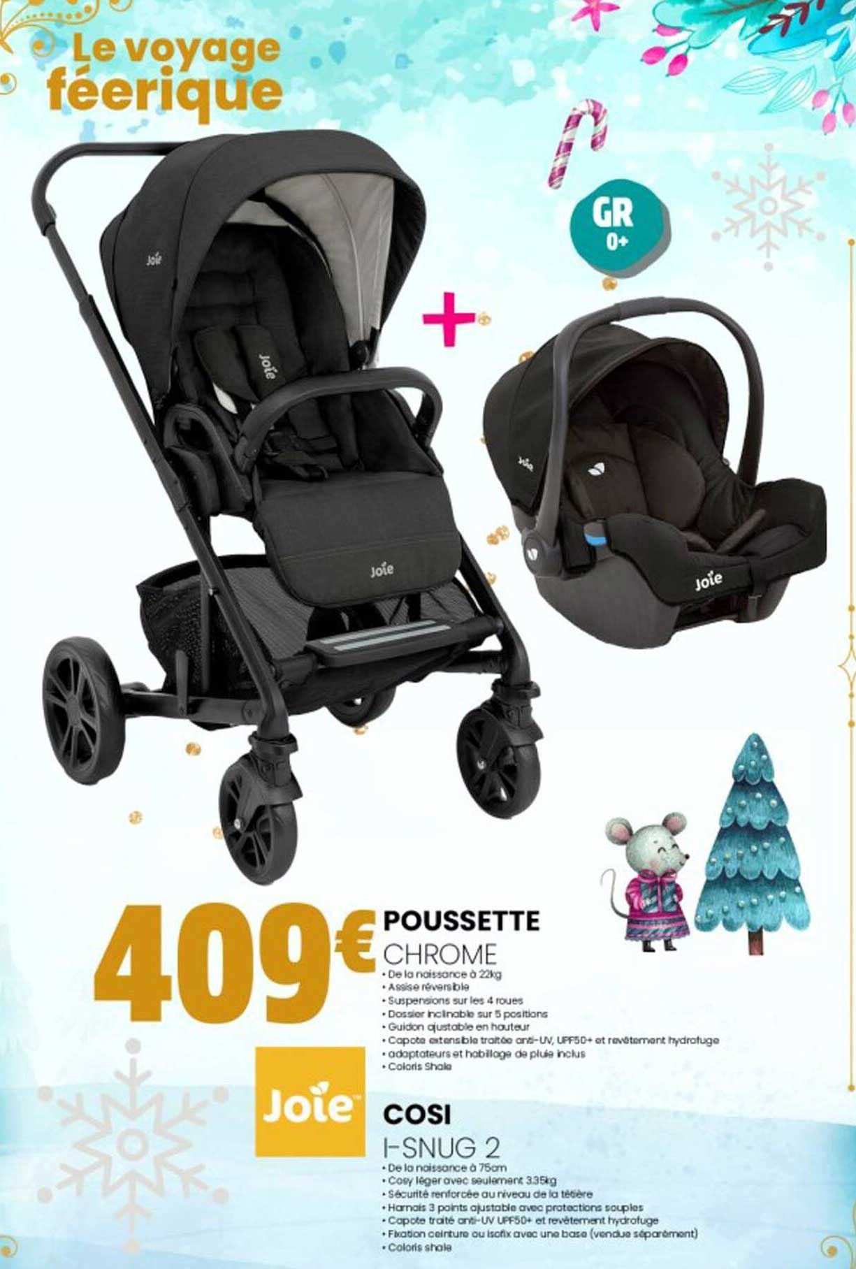 poussette chrome, cosi i-snug 2