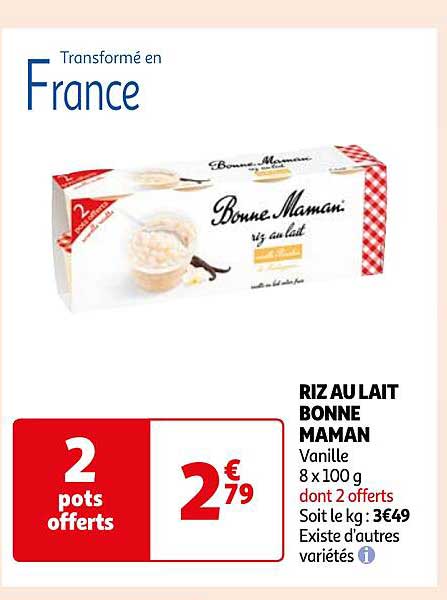 riz au lait bonne maman