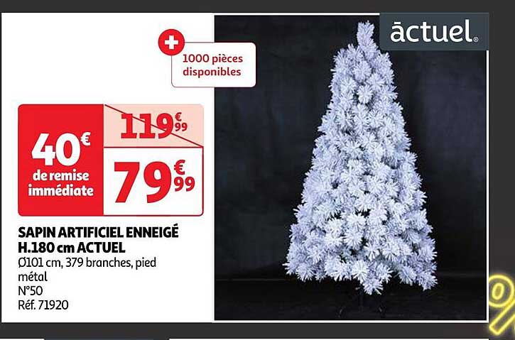 sapin artificiel enneigé h.180 cm actuel