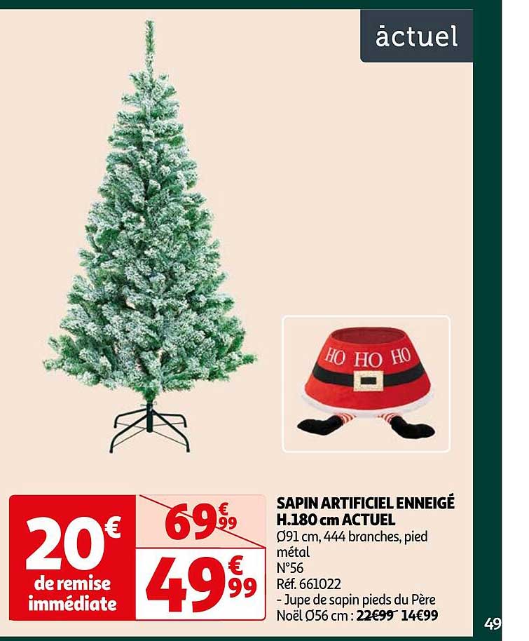 sapin artificiel enneigé h.180 cm actuel