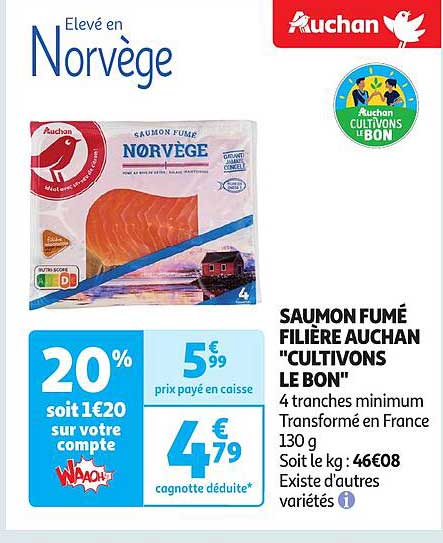 saumon fumé filière auchan "cultivons le bon"
