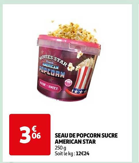 seau de popcorn sucre américan star
