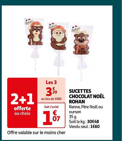 sucettes chocolat noël rohan