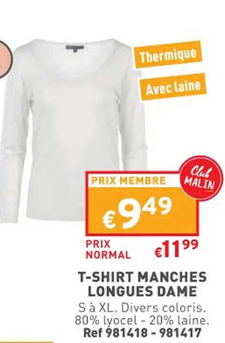 t-shirt manches longues dame