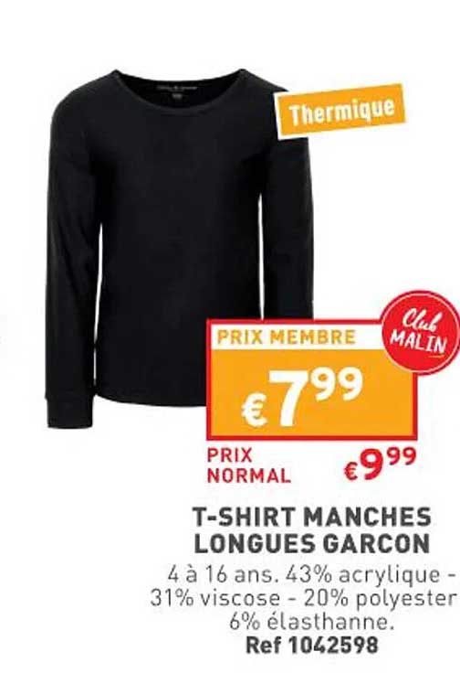 t-shirt manches longues garçon