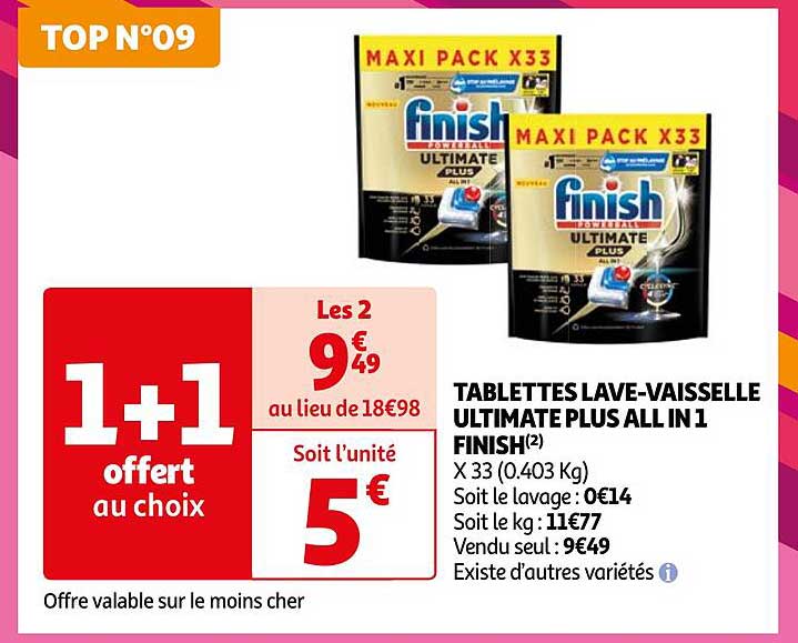 tablettes lave-vaisselle ultimate plus all in 1 finish