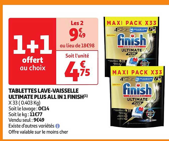 tablettes lave-vaisselle ultmate plus all in 1 finish