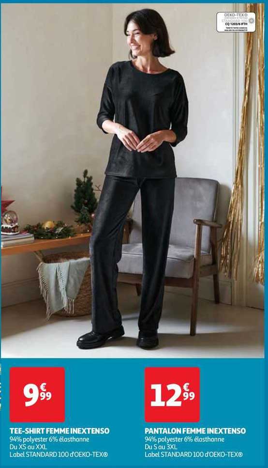 tee-shirt femme inextenso, pantalon femme inextenso