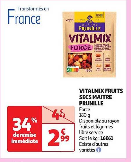 vitalmix fruits secs maître prunille