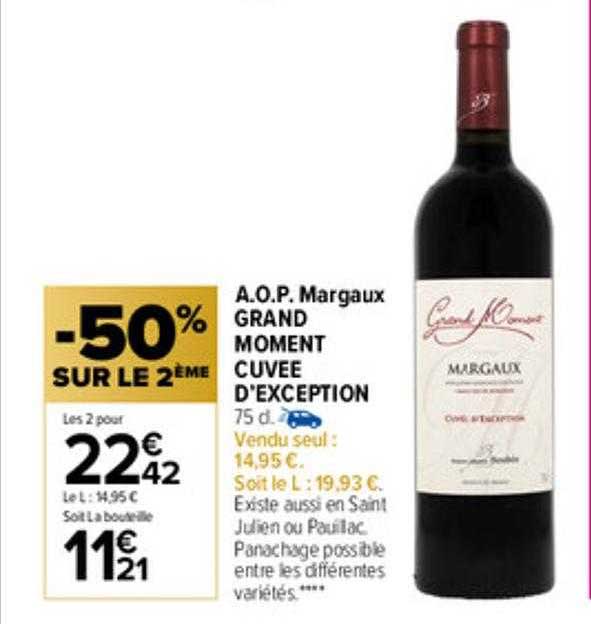 a.o.p. margaux grand moment cuvée d'exception