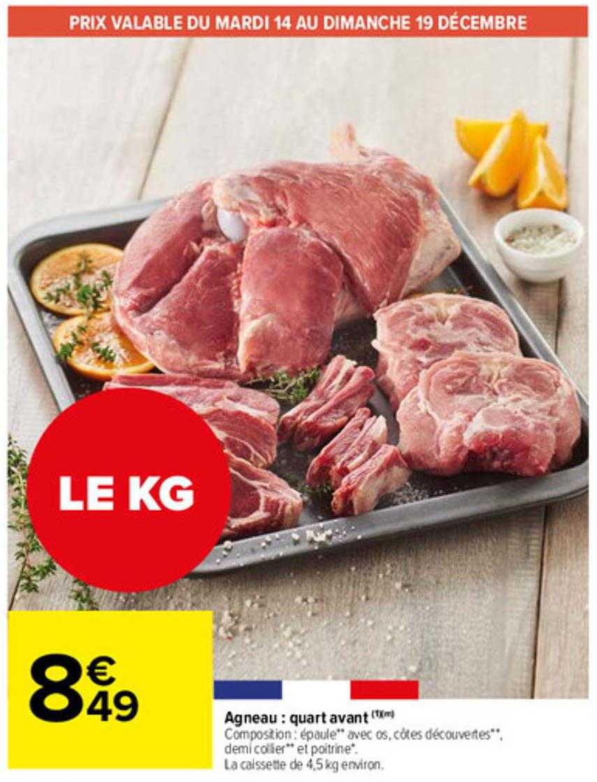 agneau : quart avant