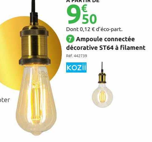 Ampoule Connectée Décorative St64 à Filament Kozii