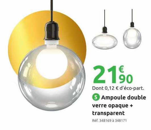 ampoule double verre opaque + transparent