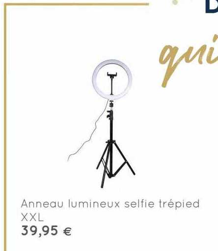 anneau lumineux selfie trépied xxl
