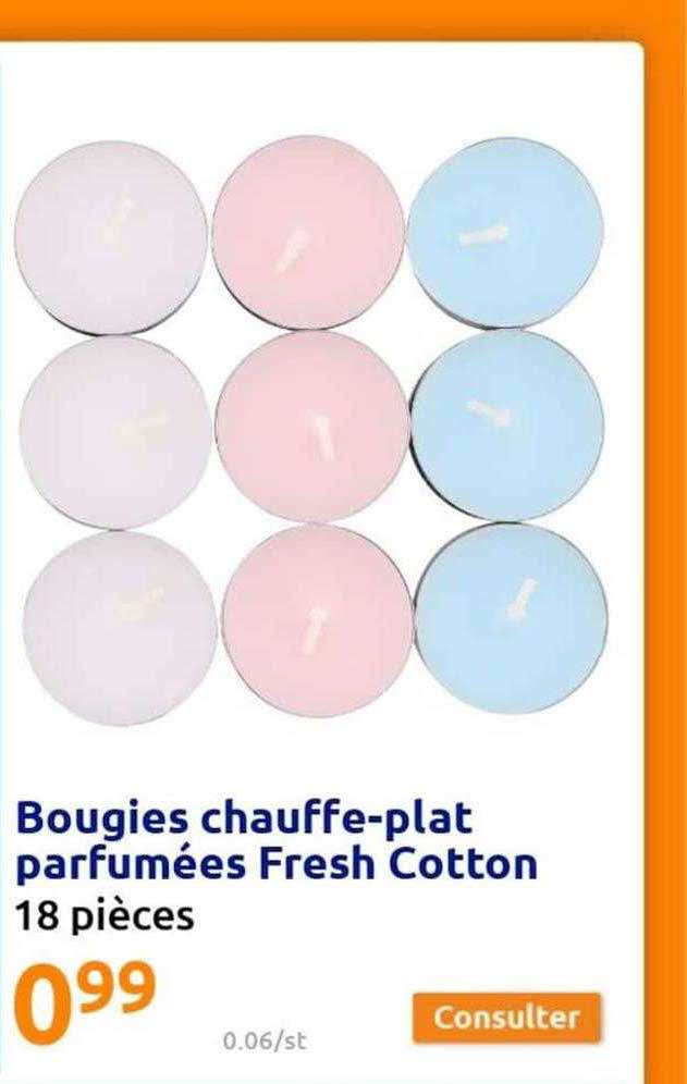 bougies chauffe-plat parfumées fresh cotton